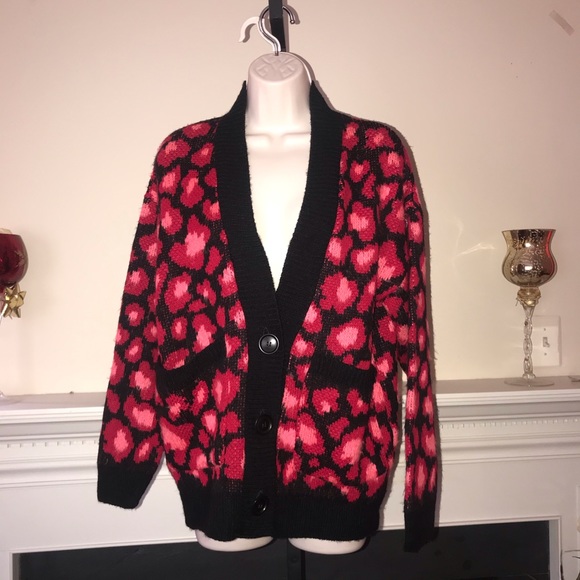 Topshop Sweaters - Top Shop Red Berry Cardigan